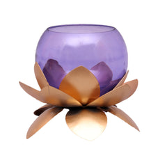 Small Glass Lotus Purple Set of 2