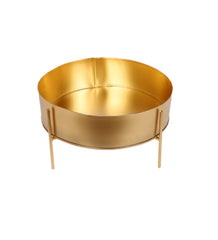 Round Gold Table Planter with Stand Set of 2