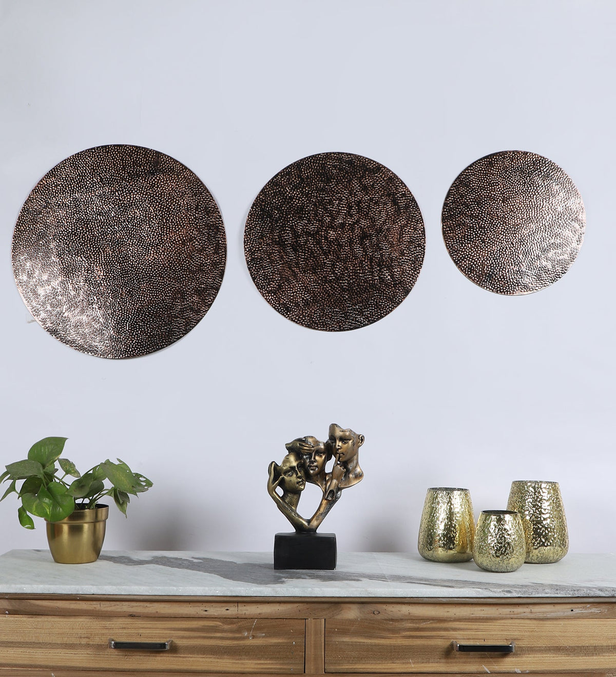 Copper & Black Small Hammer Wall Decor Set of 3