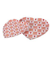 Pink Heart Shape Metal Platter Set of 2