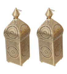 Hanging Etching Square Lantern Set of 2