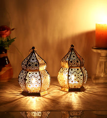 Hanging Hut Lantern Tealight Holder Set of 2