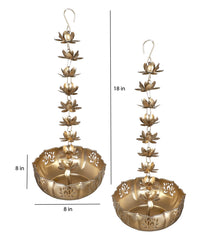 Hanging Big Lotus Urli Set of 2