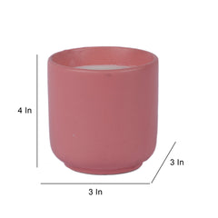 Pink Ceramic Glass Wax Candle Set of 2