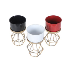 Diamond Metal Planter Set of 3