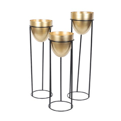 Detachable Gold Capsule Floor Planter Set of 3