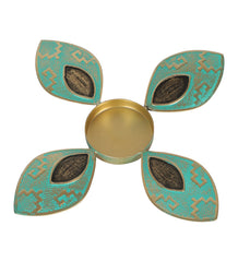 Green & Gold Leaves Urli & Dia Set of 2