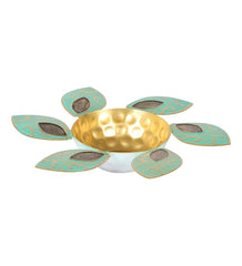 Green & Gold Leaves Urli & Dia Set of 2