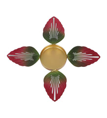 Red & Green Leaves Urli & Dia Set of 2