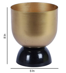 Black & Gold Double Layer Detachable Planter Set of 2