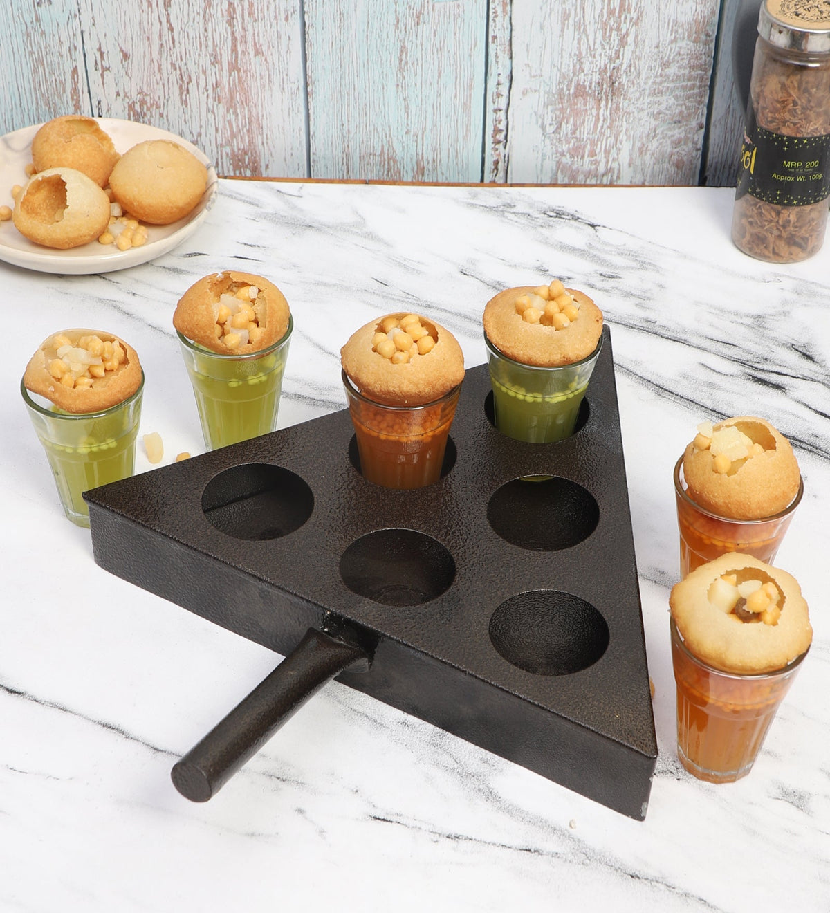 Gol Gappa Shots Khurpi Platter