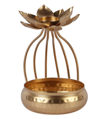 Gold Urli Bowl with Flower Set of 2