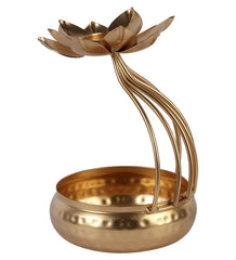 Gold Urli Bowl with Flower Set of 2