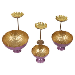 Purple Taj Urli Bowl with Detachacble Tealight Holder Set of 6