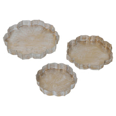 Antique Design White & Gold Urli Tray Set of 3