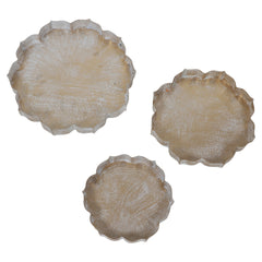 Antique Design White & Gold Urli Tray Set of 3