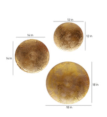 Round Ring Gold Foil Wall Decor Set of 3