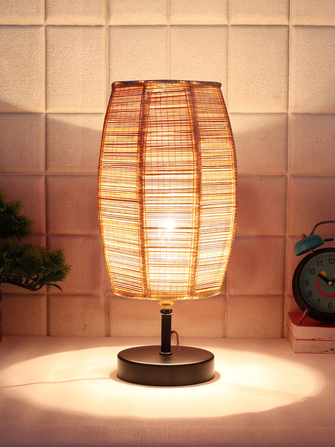 Wood Table lamp with Bamboo Shade (ACAP02)