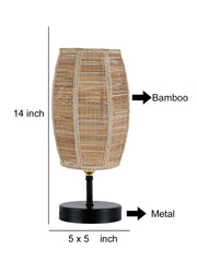 Wood Table lamp with Bamboo Shade (ACAP02)