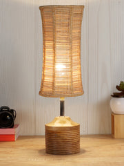 Wood Table lamp with Bamboo Shade (AEAP03)