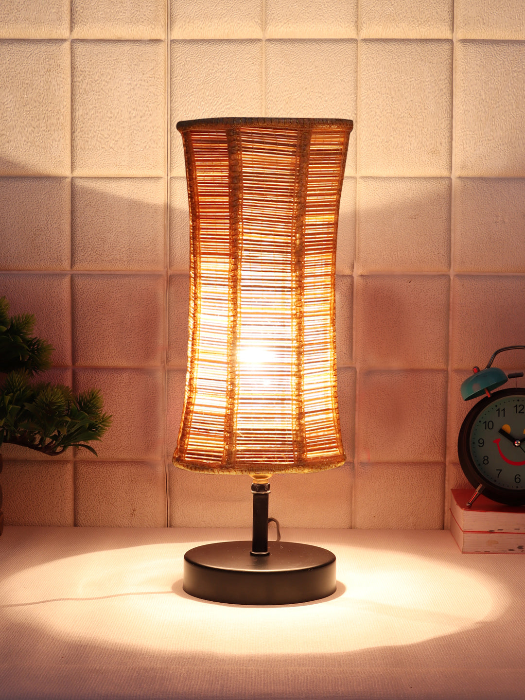 Wood Table lamp with Bamboo Shade (ACAP03)