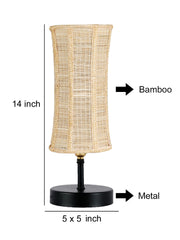 Wood Table lamp with Bamboo Shade (ACAP03)