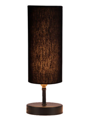 Wood Table Lamp with Black Cotton Shade (ACAP05)