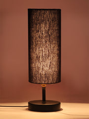 Wood Table Lamp with Black Cotton Shade (ACAP05)