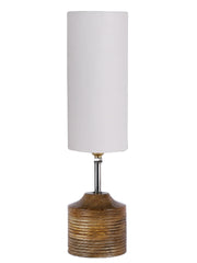 Wood Table lamp with Grey cotton Shade (AEAP09)