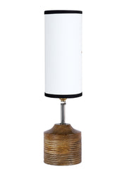 Wood Table Lamp with Multicolor Cotton Shade (AEAP10)