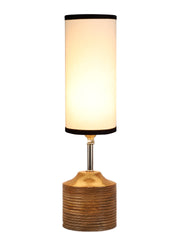 Wood Table Lamp with Multicolor Cotton Shade (AEAP10)