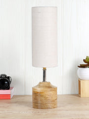 Wood Table lamp with White Jute Shade (AEAP12)