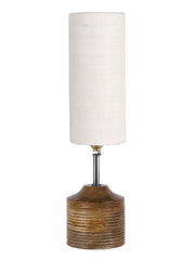 Wood Table lamp with White Jute Shade (AEAP12)