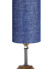 Wood Table lamp with Blue Jute Shade (AEAP15)