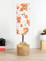 Wood Table lamp with Multicolor cotton Shade (AEAP16)