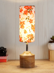 Wood Table lamp with Multicolor cotton Shade (AEAP16)