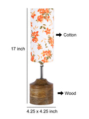 Wood Table lamp with Multicolor cotton Shade (AEAP16)