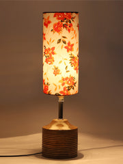 Wood Table lamp with Multicolor cotton Shade (AEAP16)