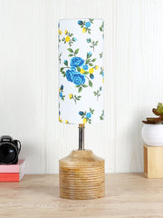 Wood Table lamp with Multicolor cotton Shade (AEAP17)