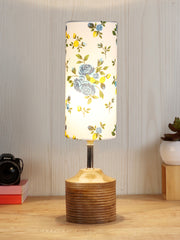 Wood Table lamp with Multicolor cotton Shade (AEAP17)