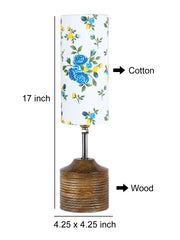 Wood Table lamp with Multicolor cotton Shade (AEAP17)