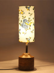 Wood Table lamp with Multicolor cotton Shade (AEAP17)