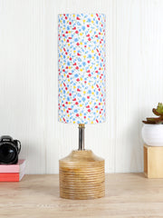 Wood Table lamp with Multicolor cotton Shade (AEAP18)