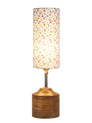 Wood Table lamp with Multicolor cotton Shade (AEAP18)