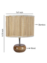 Bamboo Shade with Wood Lamp Base (AB)