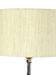 Off-White Cotton Shade with Wood Lamp Base (AC)