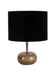 Black Cotton Shade with Wood Lamp Base (AD)