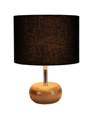 Black Cotton Shade with Wood Lamp Base (AD)