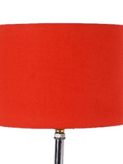 Orange Cotton Shade with Wood Lamp Base (AF)