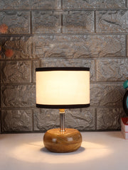 Multicolor Cotton Shade with Wood Lamp Base (AL)